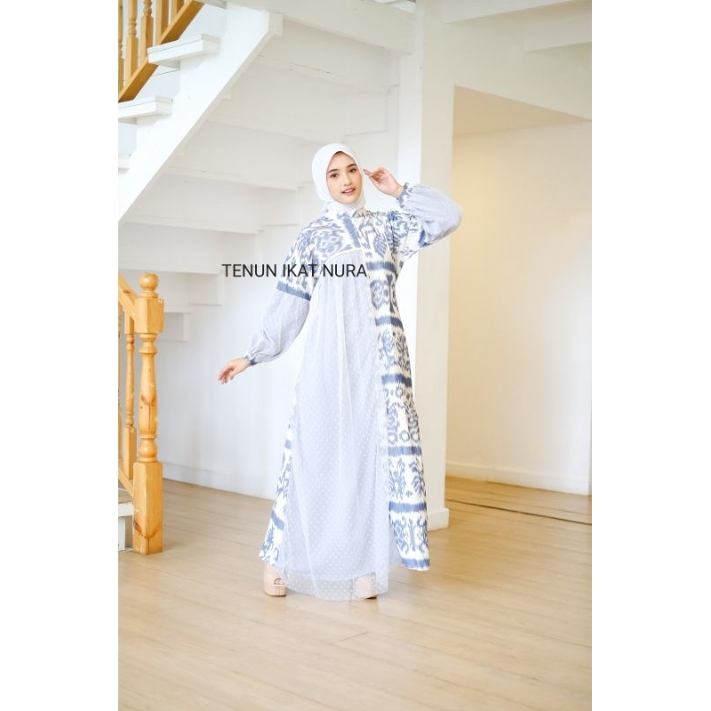 ( READY STOK ) DRESS AURORA HEWAN Couple Tenun Baju Lebaran Baju Kondangan