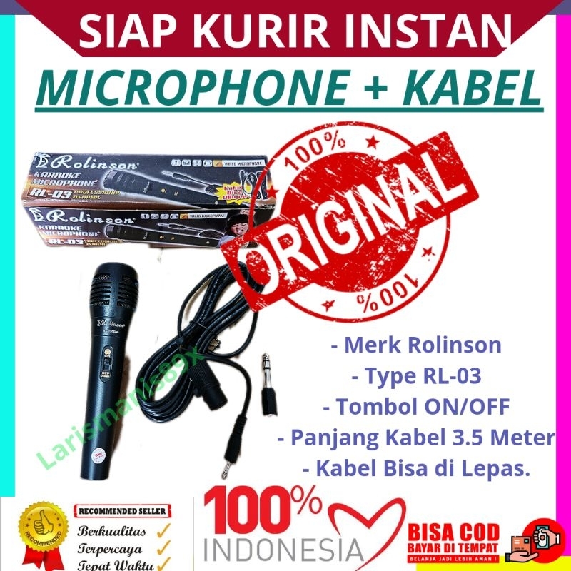 MICROPHONE ROLINSON RL 03 NEW PAKAI KABEL