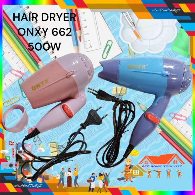 Hair Dryer Lipat Mini ONYX - 662 500 Watt / Pengering Rambut