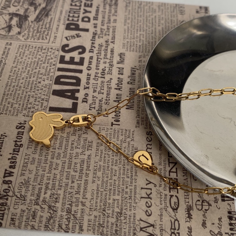 kalung kelinci titanium lucu cantik