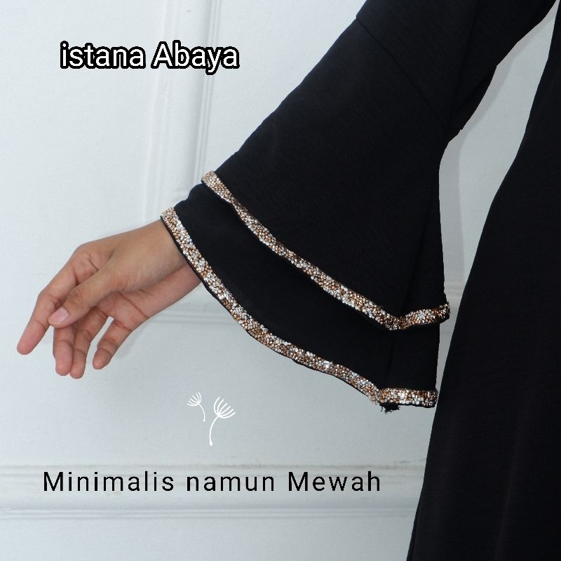 Abaya Crinkel dg mata Swarovski cantik dan elegan bgt(real pic 100%)❤️