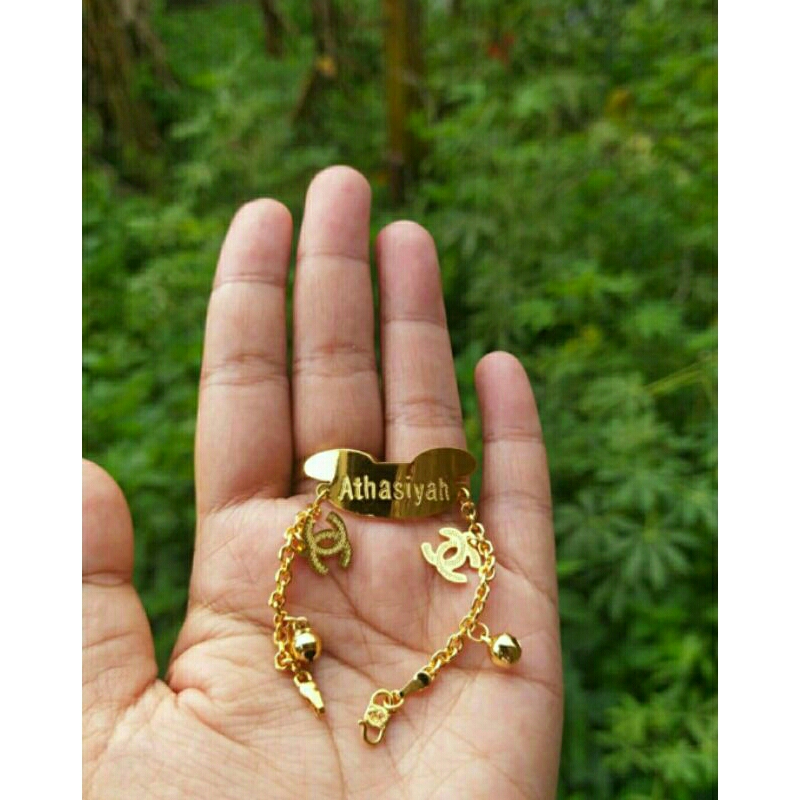 Gelang Mickey / gelang nama / gelang tangan / gelang wanita titanium anti karat