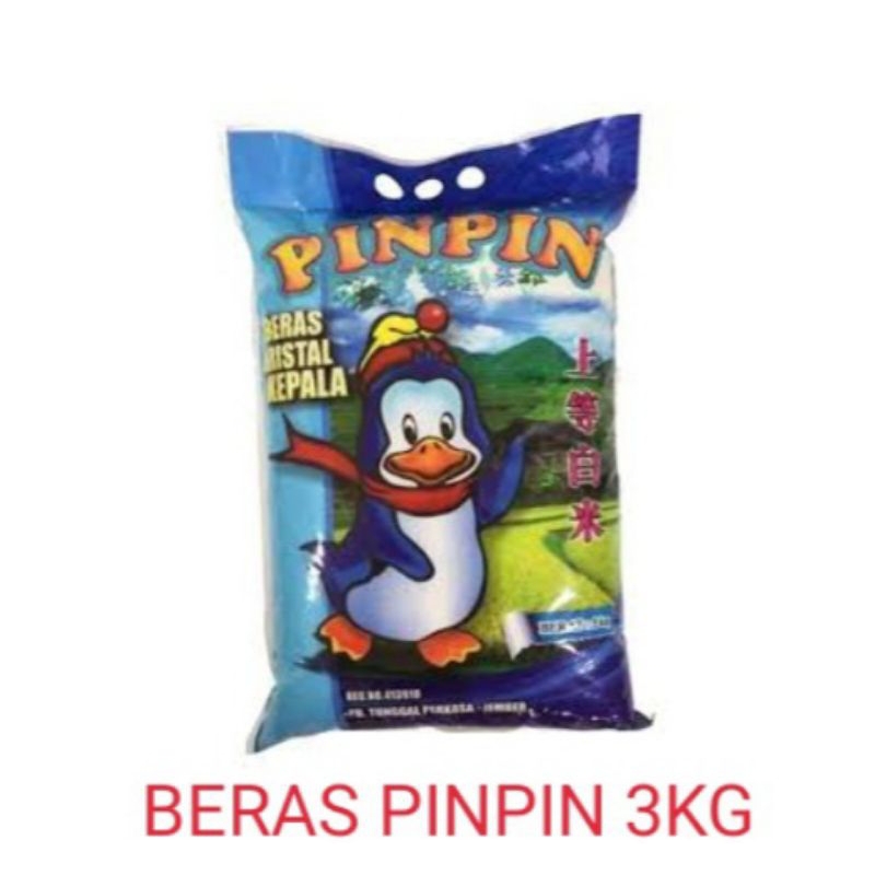 Beras Pin pin Kemasan 3kg/ Beras Wippie Kemasan 3kg