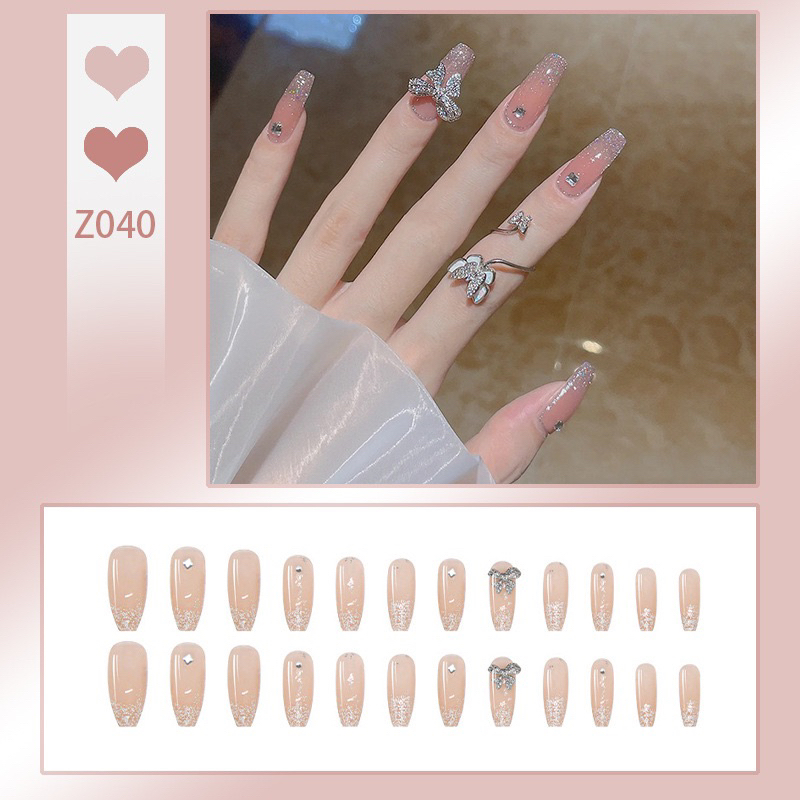 Kuku Palsu 【B123，lem cair】Nikah Wedding False Nailart Pengantin Tangan