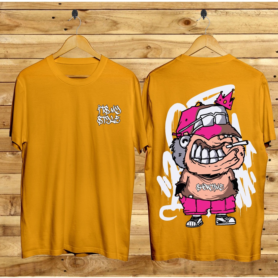 Kaos Tshirt Pria Terbaru Samurai Jepang It My Style Warna Kuning Distro Lengan Pendek Motif Sablon Bergambar Keren