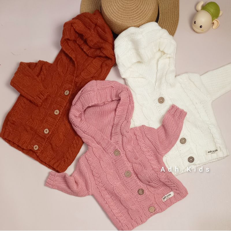 Cardigan Hooble rajut bayi &amp; anak 0 month - 03 years|Newborn