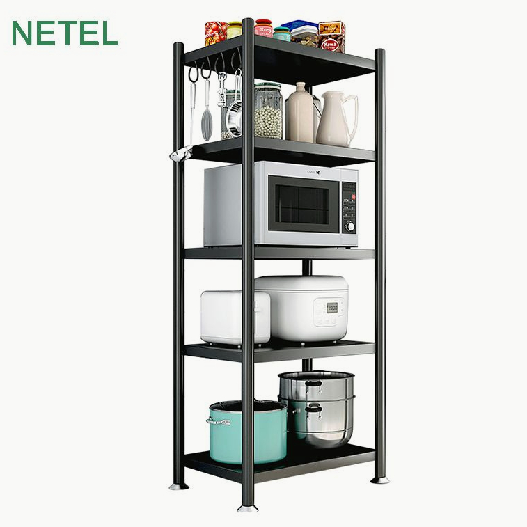 iNstansday- NETEL Rak Susun Serbaguna Stainless Steel Rak Dapur Multi-Lapisan Rak Penyimpanan Troli