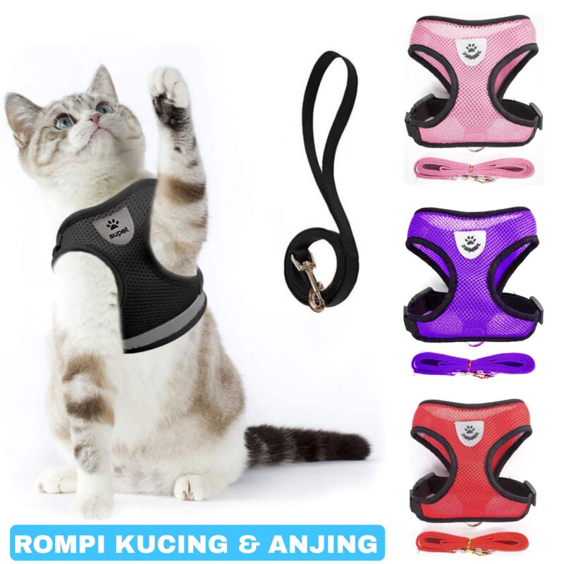 Tali Kucing dan Tali Anjing Rompi Kucing