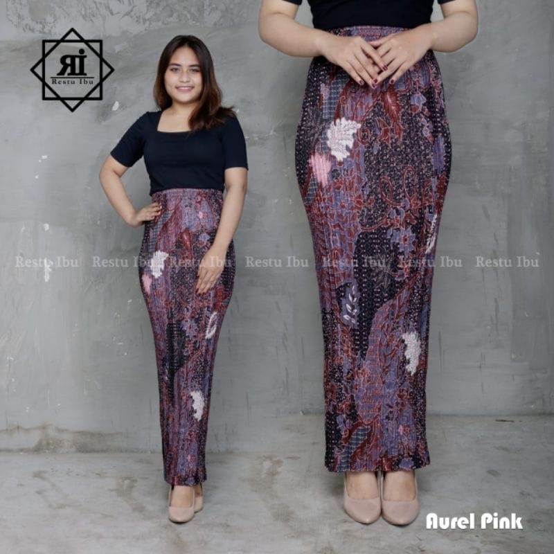 ROK PLISKET BATIK PINGGANG KARET