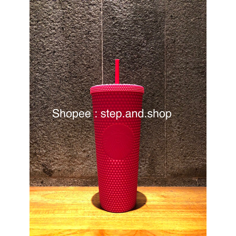 Starbucks Tumbler Taiwan Studded Bling - Ruby Pink Matte - Trenta - Limited