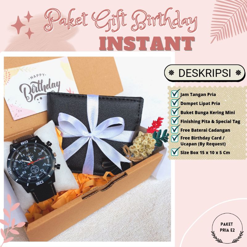 Hampers Giftbox Ulang Tahun Cowok Kado Jam Tangan Dompet Parfum