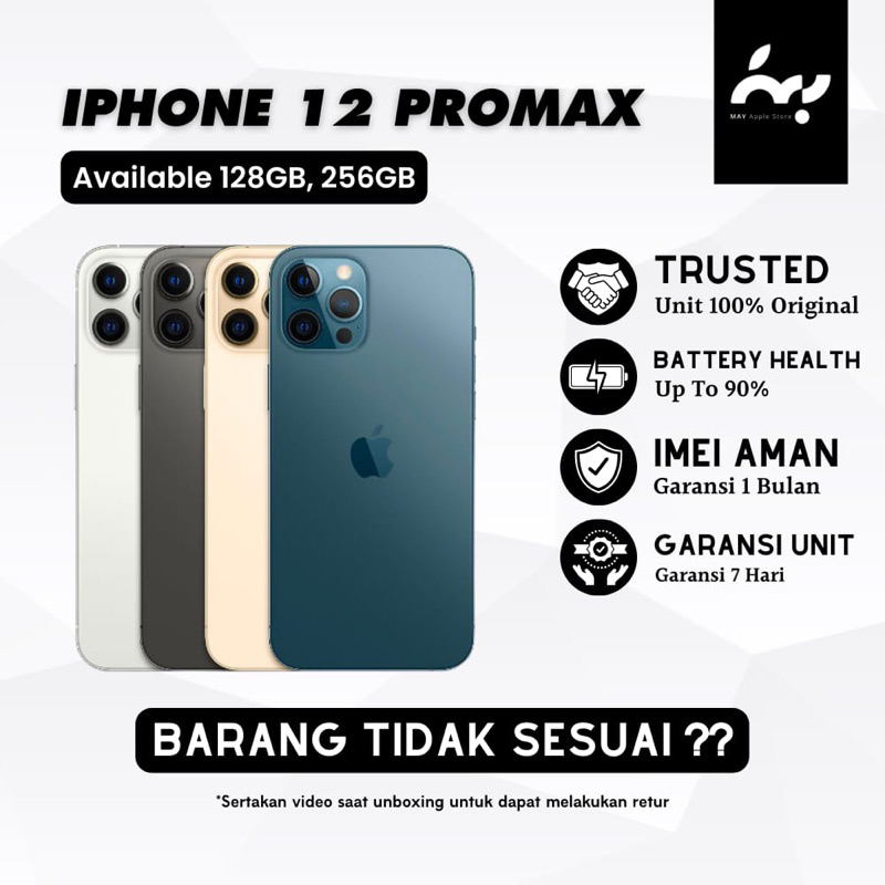 IPHONE 12PRO MAX 128Gb 256Gb ORIGINAL GARANSI INTERNATIONAL