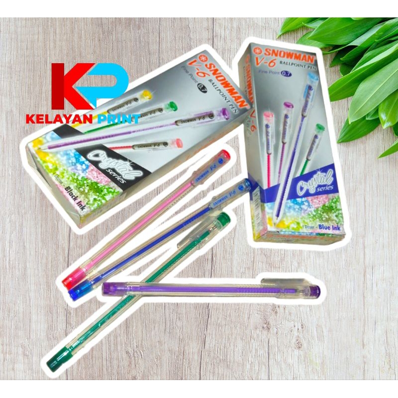 

PULPEN SNOWMAN V6 CRYSTAL SERIES TINTA HITAM/BIRU PER PACK (12 PCS)