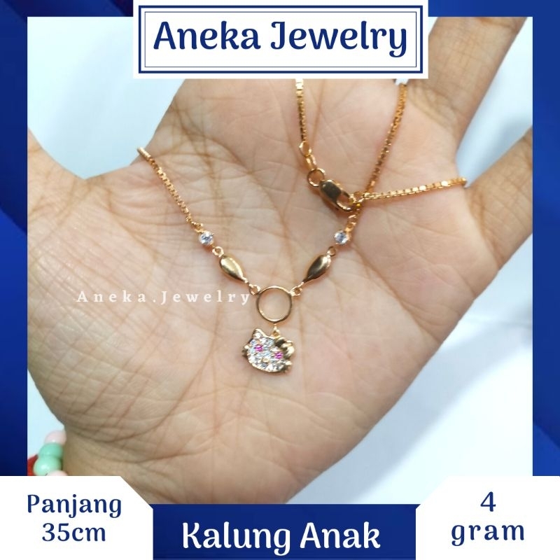 Kalung Koye Itali HK Mata Mata, Sepuh Emas Kuning, Perak 925