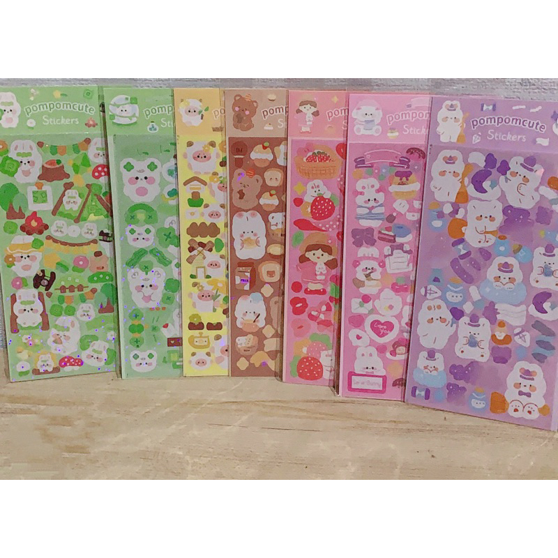 

Stker Sheet Glitter POMPOMCUTE Stickers DIY Jurnal Scrapbook