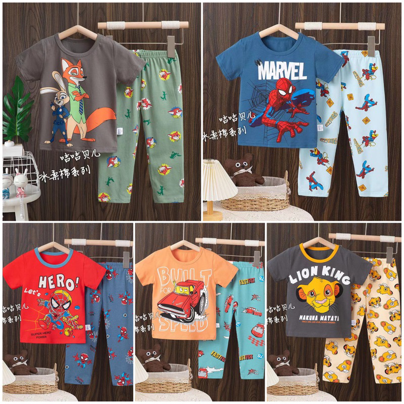 Piyama Anak Impor Ku bao Lengan Pendek Boy 2