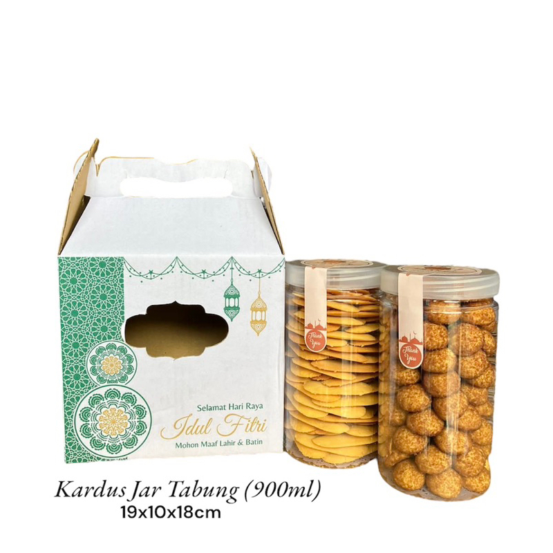 

Box 19x10x22cm Jinjing (KUKER TOPLES JAR 1000-1300ml ISI 2) Kardus/Kue Kering KODE B