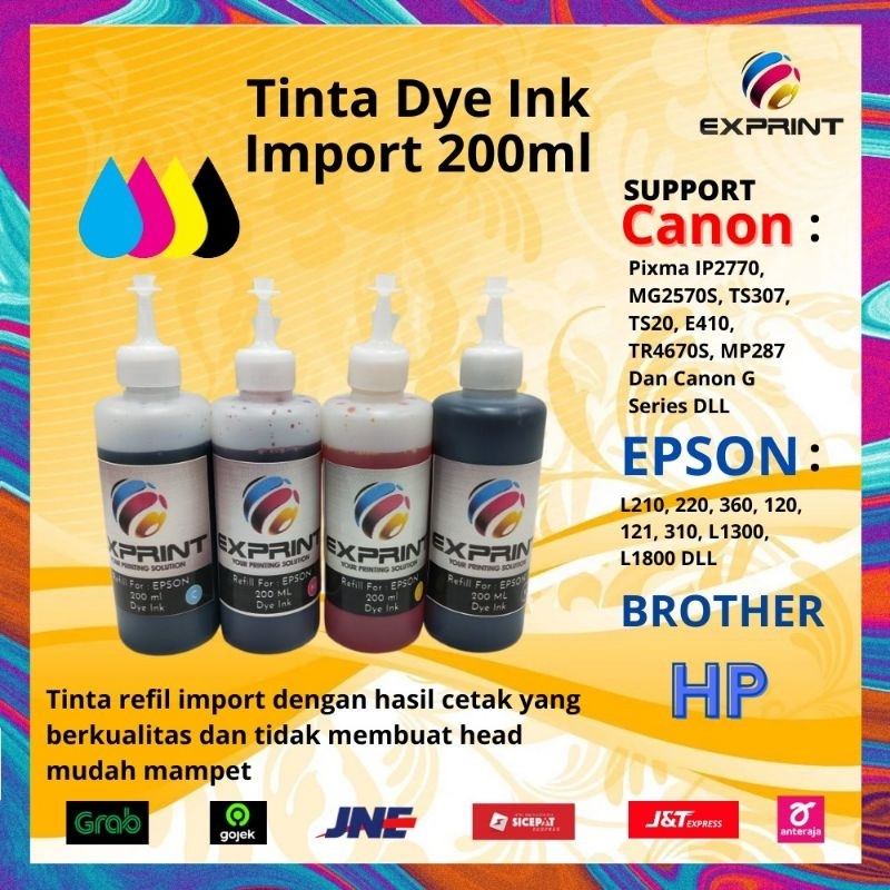 Tinta Refill Printer Dye Ink 200ml For Canon /Epson /Brother