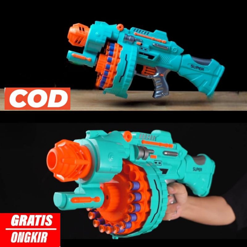 Mainan Anak Tembak Tembakan Peluru Busa Tembak Tembakan Peluru Busa SUPER GUN 9937