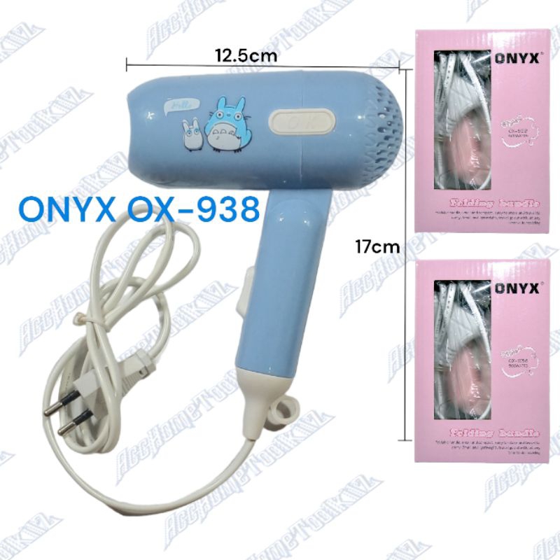 Hair Dryer Lipat Mini ONYX - 938 500 Watt / Karakter Lucu 876 658 662 Pengering Rambut