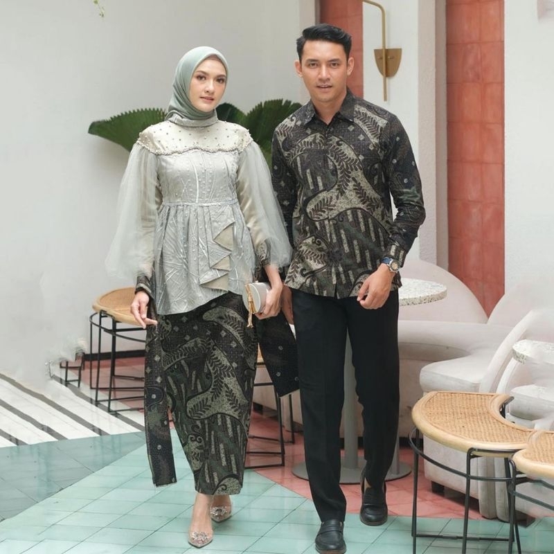 TERBARU | Couple Talita Sage | Baju couple kondangan | batik songket couple | gamis couple pesta | baju kondangan couple | kebaya couple tunangan | set couple || kebaya couple || dress couple baju couple keluarga || kebaya lamaran wanita || batik couple