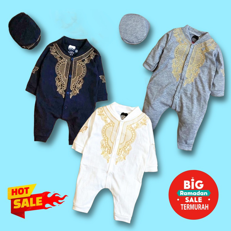 Jumper Panjang Bayi Koko Bordir / Sleepsuit Bayi koko Bordir / Baju Bayi Koko SNI