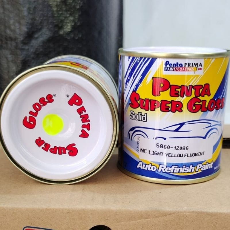 CAT PAKET LENGKAP PENTA SUPER GLOSS WARNA FLUORESCENT - STABILO KUNING HIJAU BIRU MERAH PINK ORANGE VIOLET - DUCO OTOMOTIF