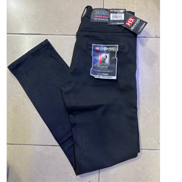 CELANA PANJANG DENIM HITAM PRIA SAKU BOBOK / CELANA PENSIL HITAM SLIM FIT PRIA / CELANA SLIMFIT PRIA 27 32