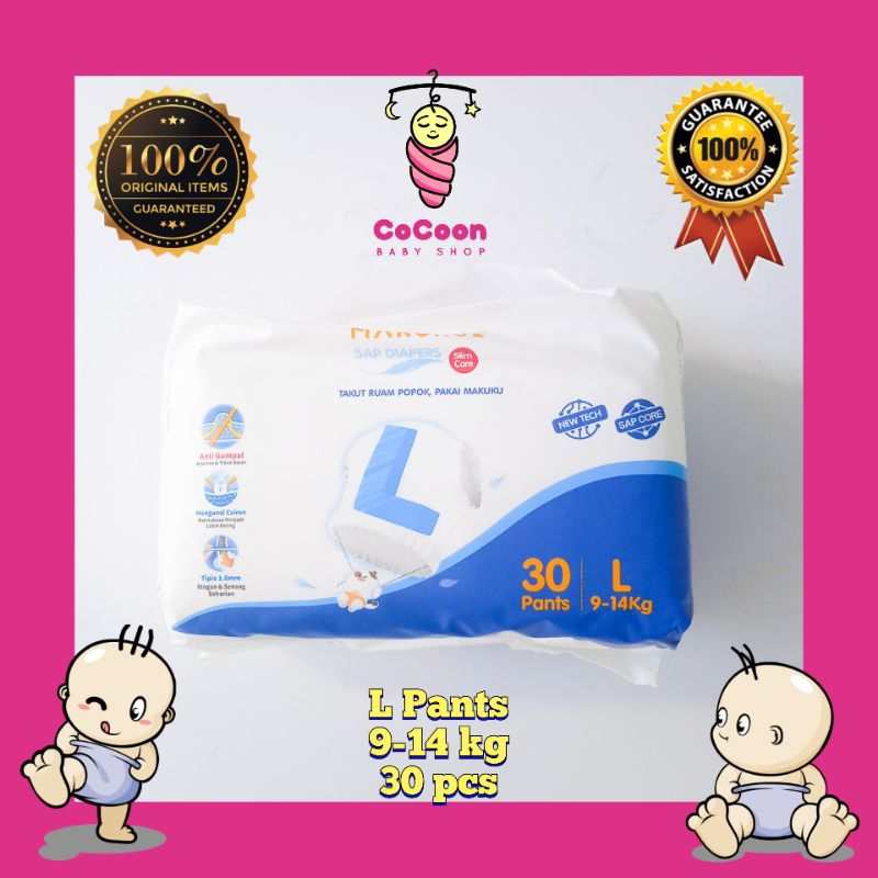 Popok Bayi Makuku Slim Care Pants L30 L 30 Tipe Celana Pant