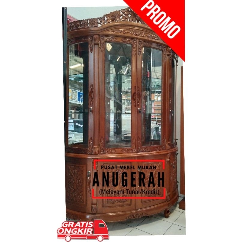 LEMARI HIAS JATI SETENGAH LINGKAR