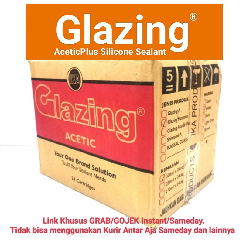 Lem Silikon Kaca Glazing Acetic Plus Silicone Sealant (Link GRAB/GOJEK)