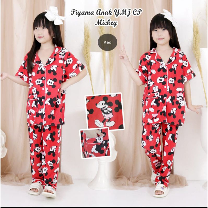 Baju tidur piyama anak perempuan cp kancing import