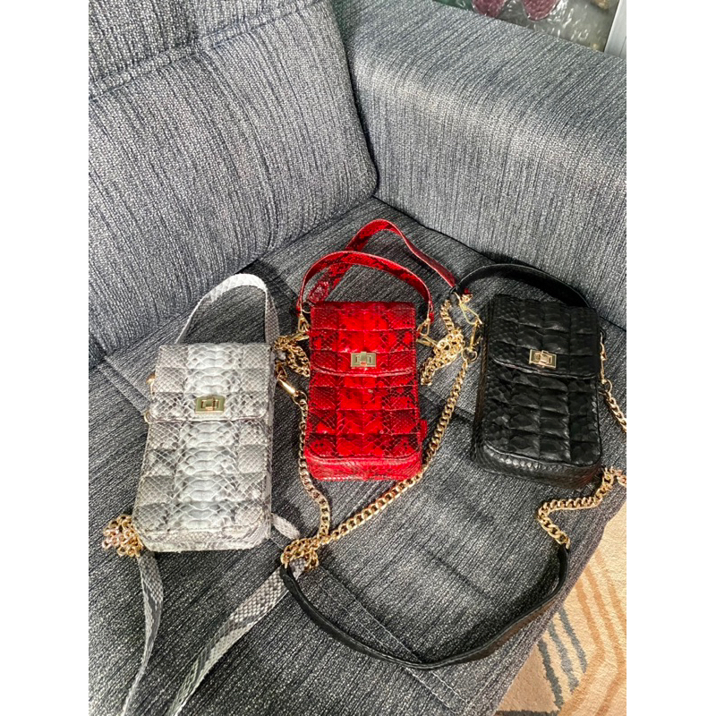 Tas hp double smoxe kulit ular python asli
