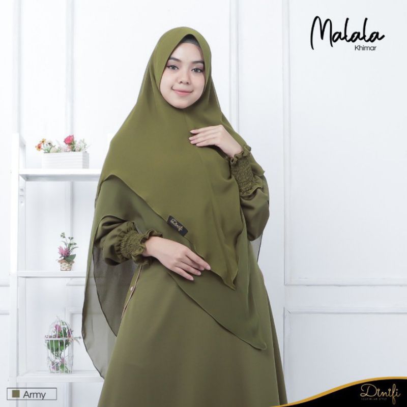 Dinifi Khimar Malala Hijab Antem Double Layer Instan Pet Tipis