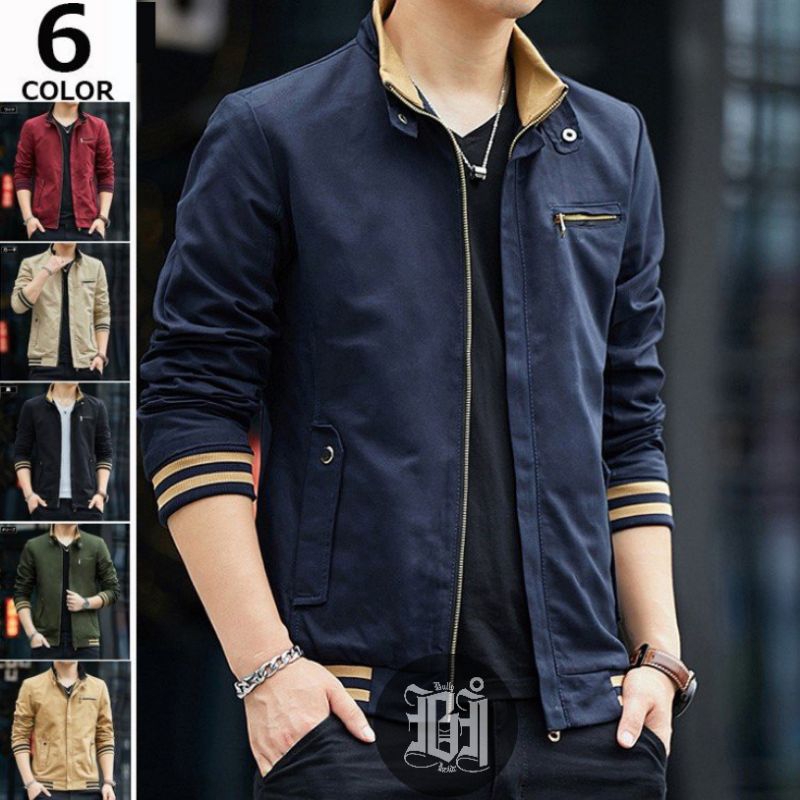 Jaket Bomber Pria bahan kanvas