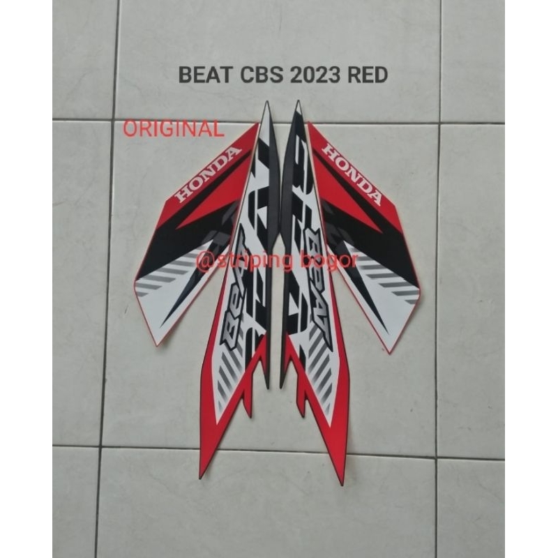 Stiker Striping Motor Honda Beat CBS 2023 Red ORI