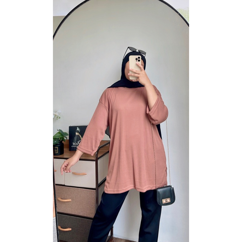 [RIB KNITE] KEYRA TUNIK RIB KNITE OVERSIZE