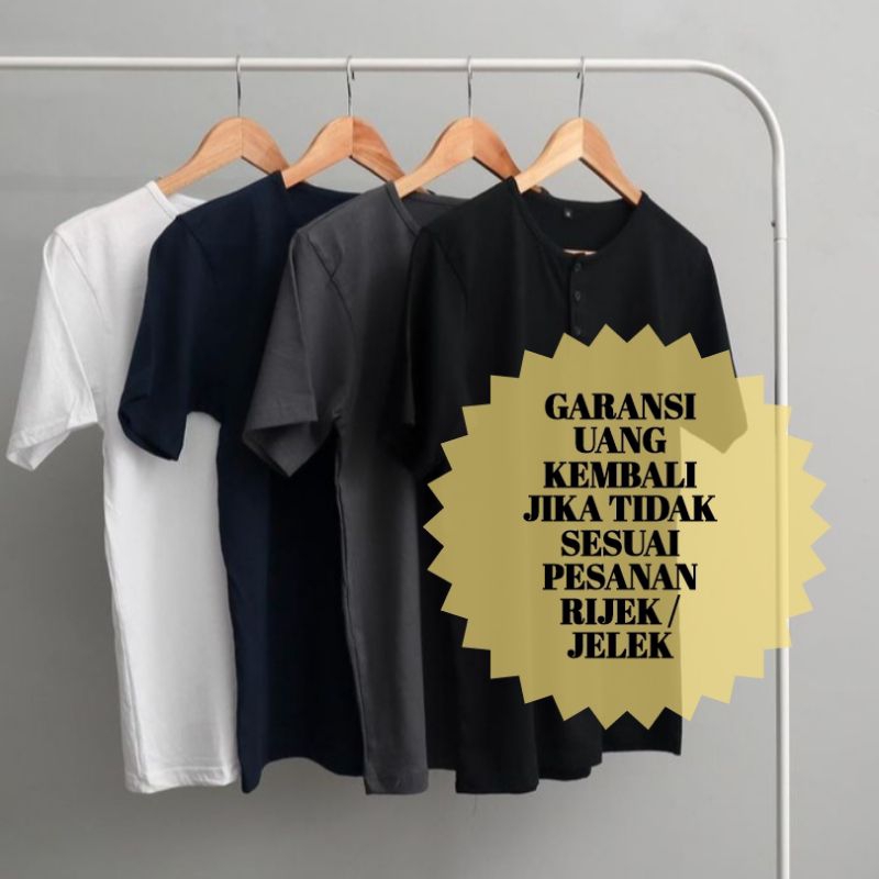 Hdr Kaos Polos Kancing / Kaos Polos Henley / Kaos Polos Hanley / Kaos Polos