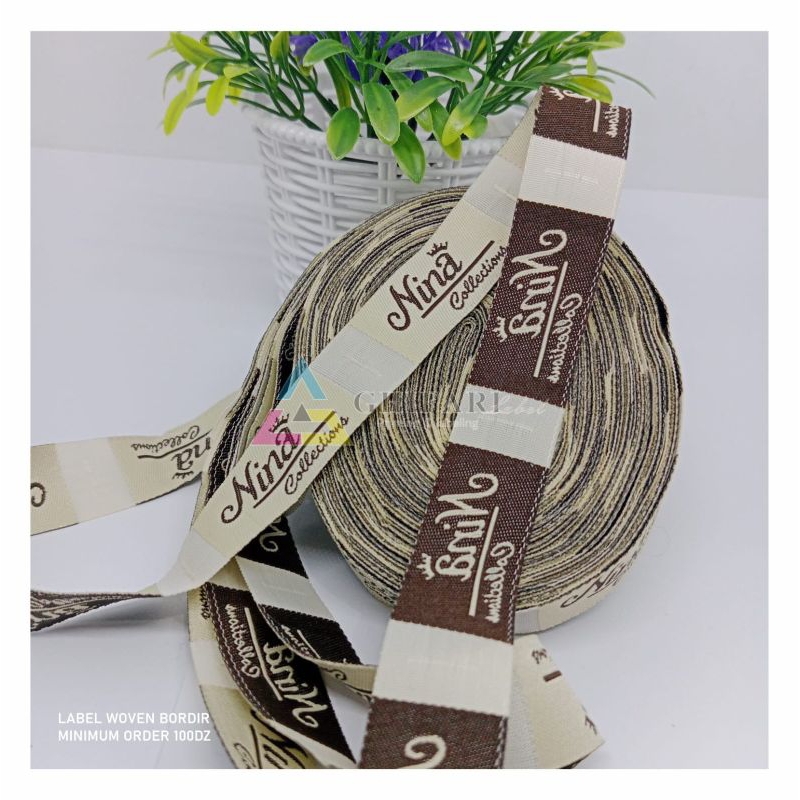 

label woven bordir / woven samask / label hijab / label kerudung / label baju / label custom / label rajut