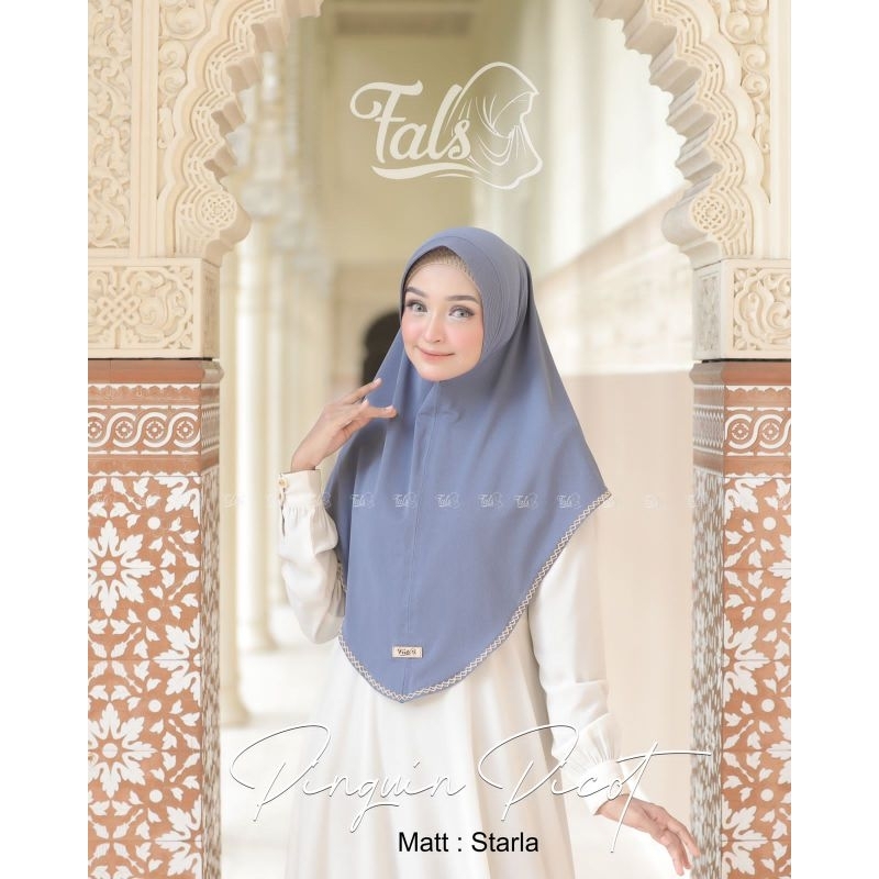 (Ori Fals) PINGUIN PICOT •jilbab instan jersey starla•jilbab pet instan