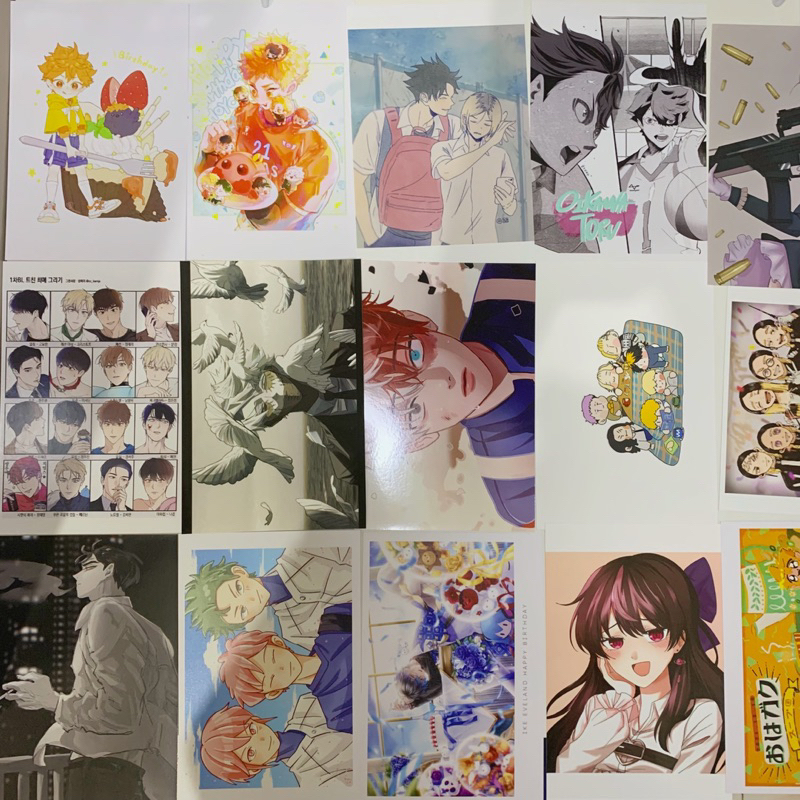 [ WTS ] ANIMERCH ALL PBOX POSTCARD IBON NETPRINT ORI ARTIST KR CH LENGKAP HAIKYUU JUJUTSU KAISEN HXH