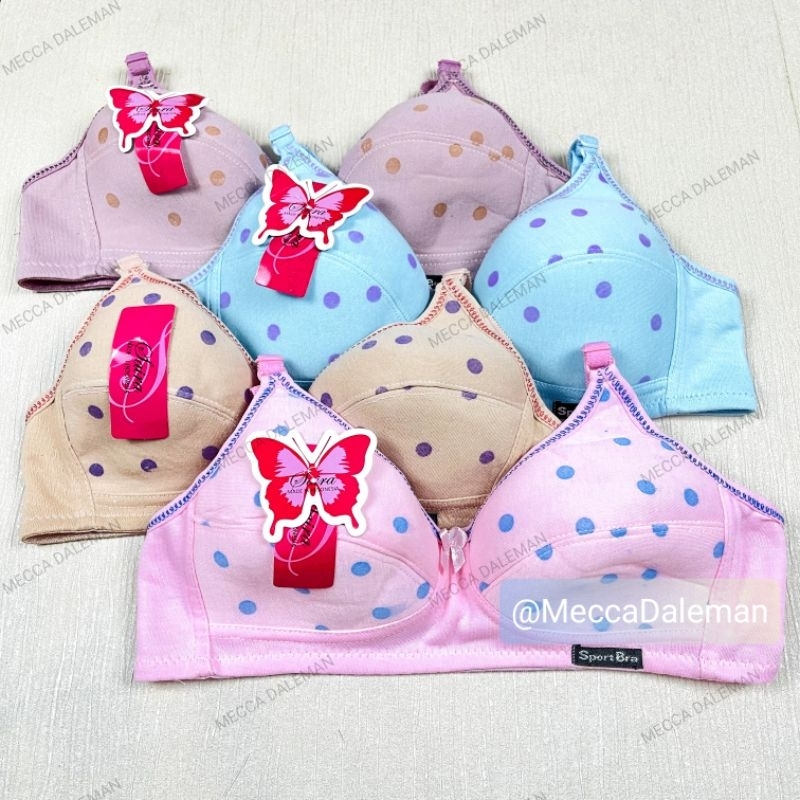 Sport Bra Bh Sport Anak Remaja SD SMP SMA Dewasa Motif Polkadot Murah Tanpa Busa Tanpa Kawat