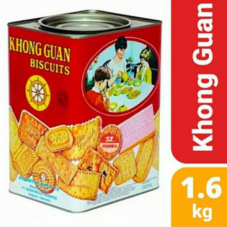 

BISKUIT KHONG GUAN MERAH ASSORTED BISCUITS KALENG SEGI 1600 GR