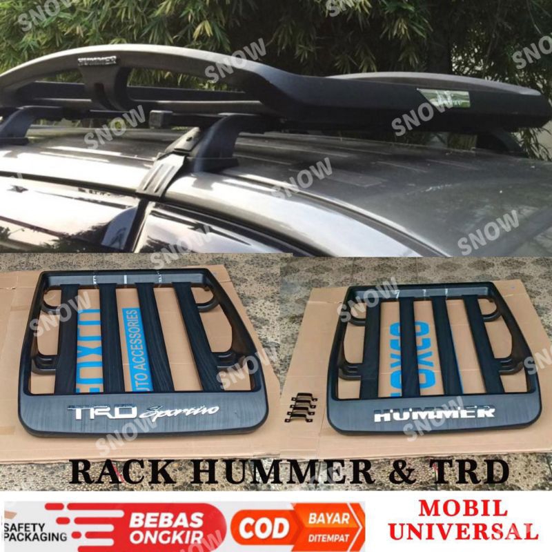 Roof Rack Hummer TRD Sportivo Rak Atas Mobil Universal Avanza Xenia Fortuner Rush Innova Calya Sigra Terios Ertiga Pajero Triton Mobilio BRV Xpander Stargazer Xl7