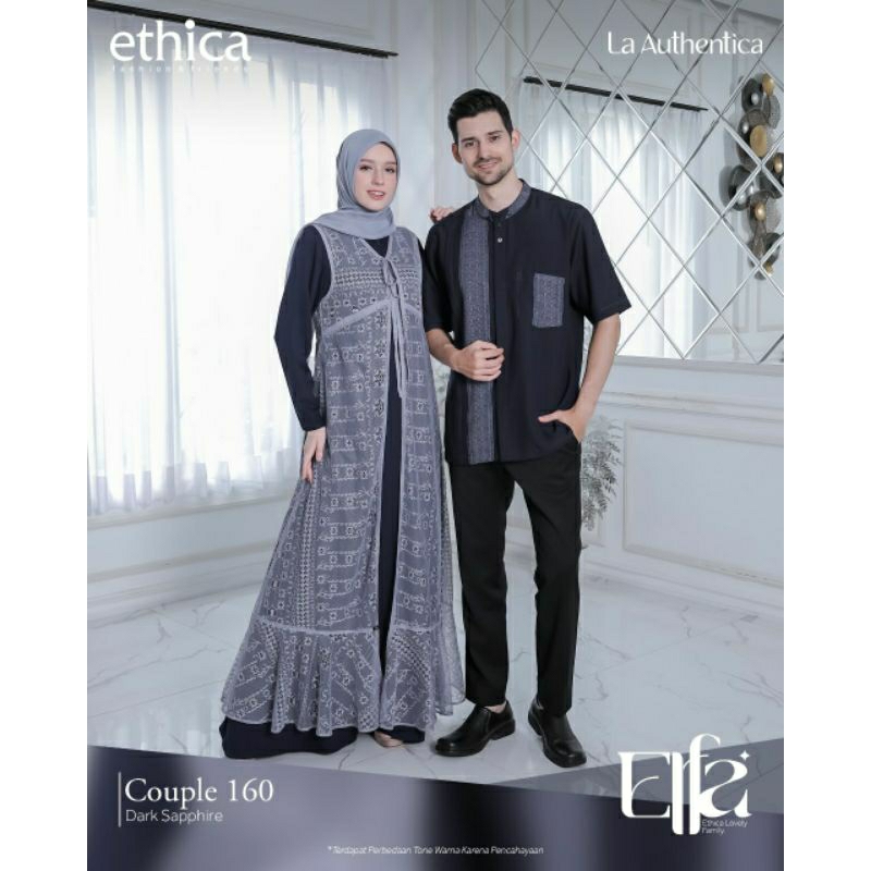 gamis terbaru ethica COUPLE ELFA 160 DARK SHAPPIRE