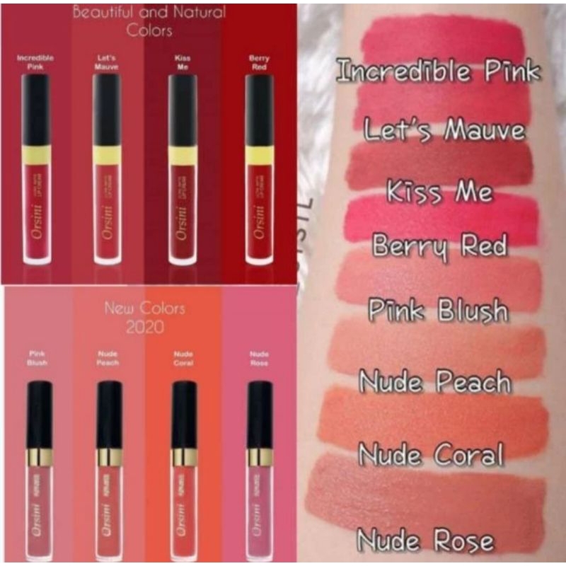 Iipstick lipstik orisini Orsini ultra matte vitamin E  with jojoba oil