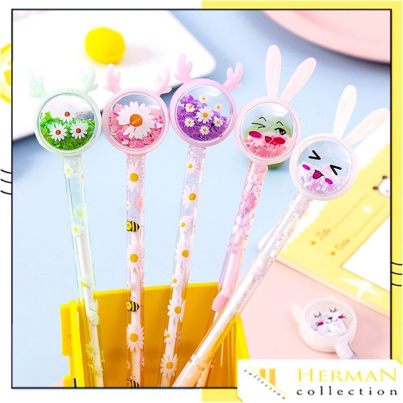 PULPEN GEL GLITER KARAKTER  LUCU DAN UNIK | PEN GEL ANAK