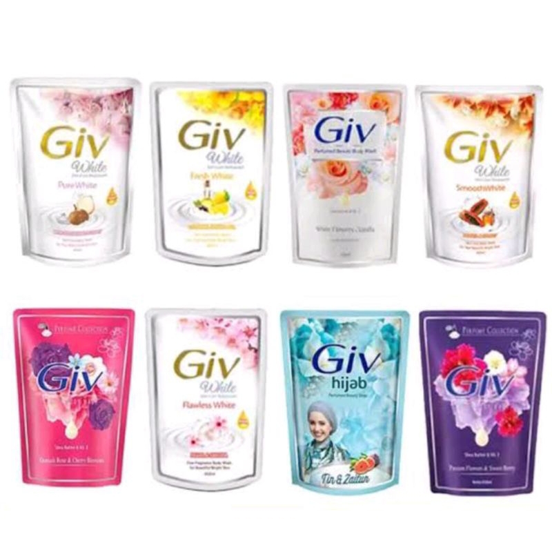 Giv Sabun mandi Cair body wash liquid Giv Smooth white pepaya &amp; honey 400 ml