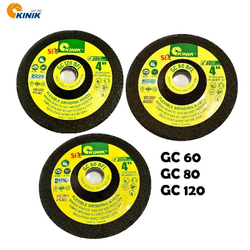KINIK Flexible Grinding Wheel Batu Gerinda Gosok Amplas Kaca GC120 4"