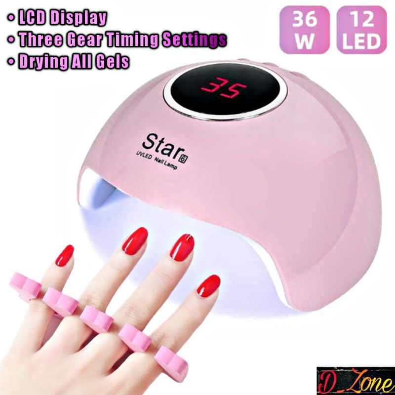 Pengering Kutek Kuku Portable UV LED Nail Dryer 36 W Mesin Pengering Kutek UV